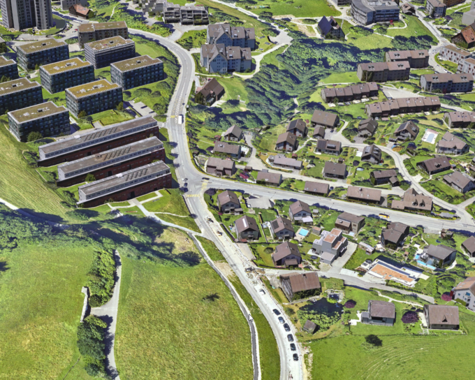 Unfallstelle Kollision zwischen Velofahrerin und Auto